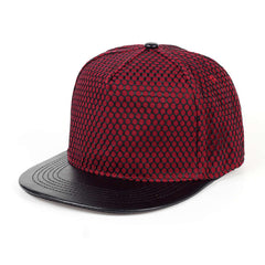 Men's Grid Baseball Cap Mesh Snapback Adjustable Hat