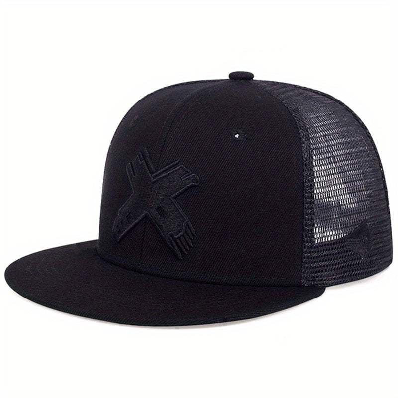 Men's Mesh X Baseball Cap Adjustable Snapback Hat