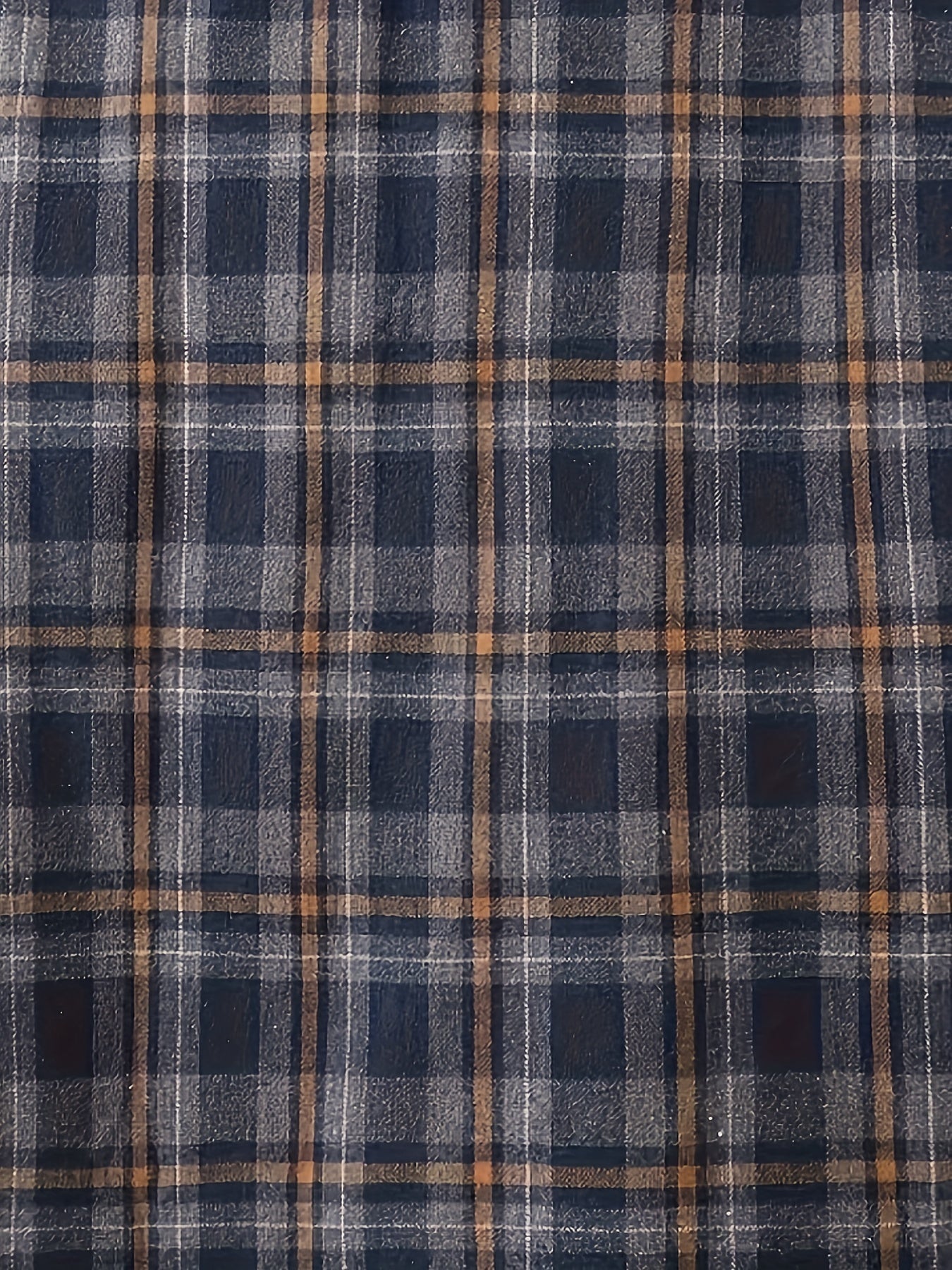 Men's Plaid Long Sleeve Shirt for Spring Autumn