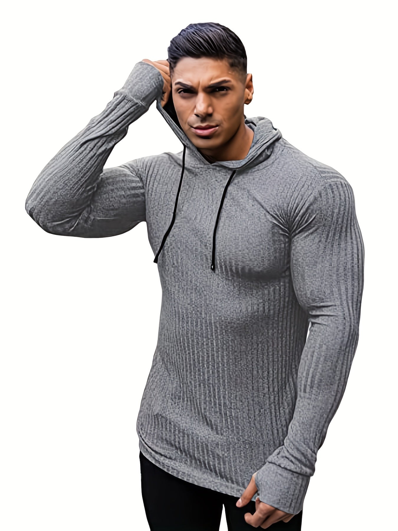 Men's Casual Lightweight Knitted Hooded Sweatshirt
