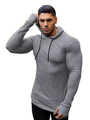 Men's Casual Lightweight Knitted Hooded Sweatshirt
