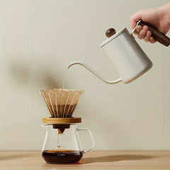 Wooden Handle Stainless Steel Coffee Pot 350-600ml