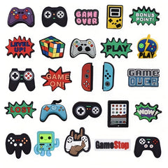 25pcs Gaming Theme Shoe Charms for Clogs, Slides, Sandals - Shoe Decor Acc