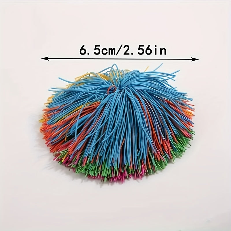 Colorful Rainbow Fuzz Ball Soft Sensory Toy for Kids and Adults