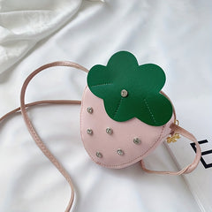 Cartoon Plush Strawberry Coin Purse Portable Wallet Small Bag For Girls