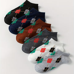 6 Pairs Argyle Ankle Socks for Women, Soft & Lightweight College Style Stockings
