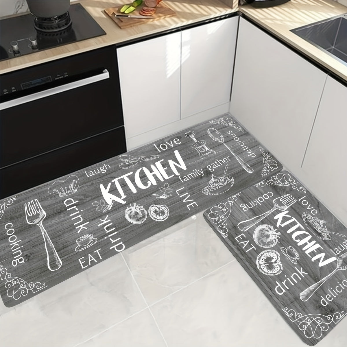 Soft Anti Fatigue Kitchen Rug Memory Foam Mat Non Slip Waterproof