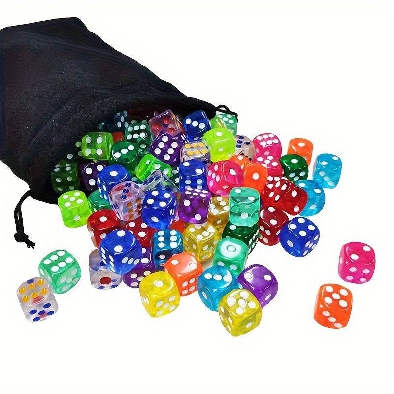 11pcs 16mm Colorful Transparent Acrylic Round Corner Dice