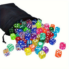 11pcs 16mm Colorful Transparent Acrylic Round Corner Dice