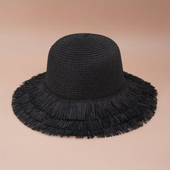 Straw Sun Hat with Tassel French Style