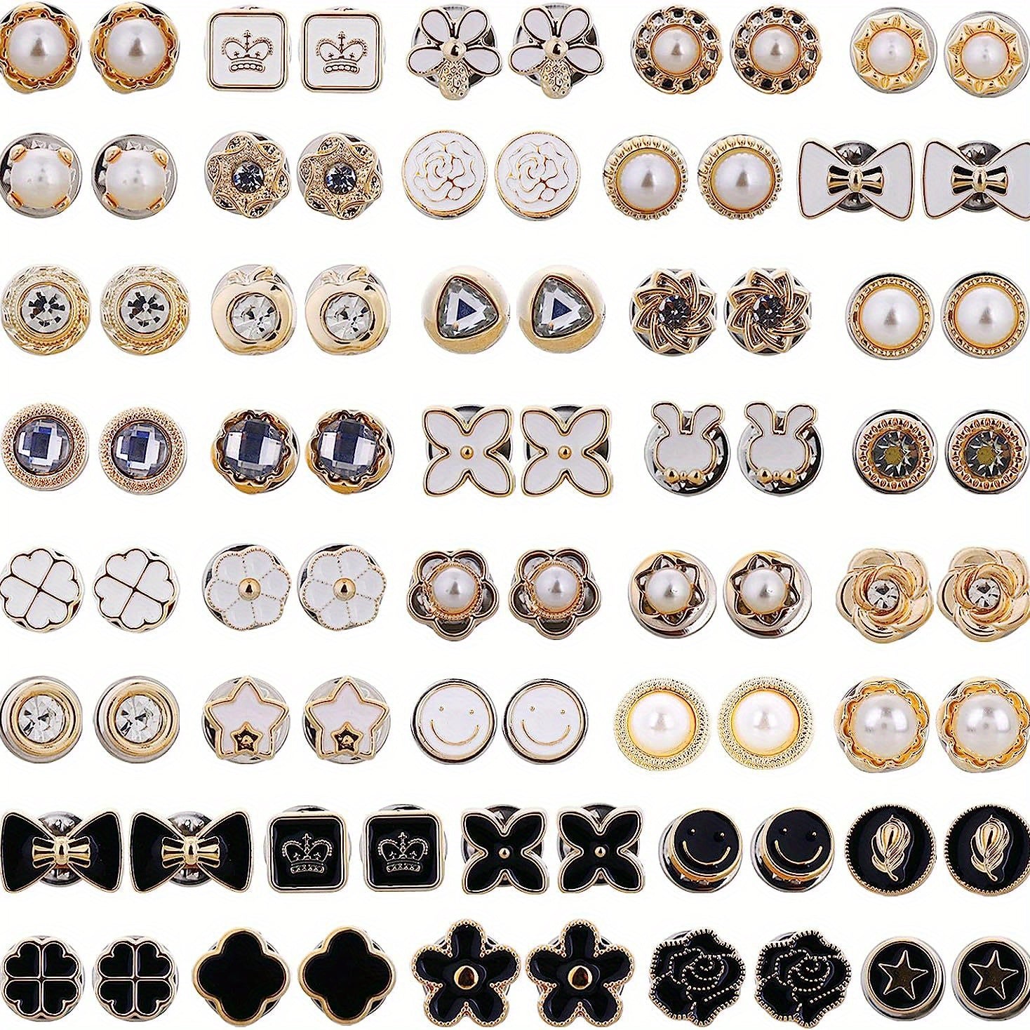 80pcs Women Shirt Brooch Buttons Safty Button Pins Blouse Pins For Crafts