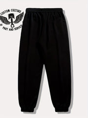 Skull Letter Print Drawstring Sweatpants Loose Fit Pants Men's Casual Joggers