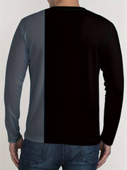 Men's Block Long Sleeve T shirt Casual Comfy Tees For Autumn