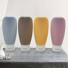 4pcs Travel Bottles Set Refillable Cosmetic Containers Shampoo Shower Gel