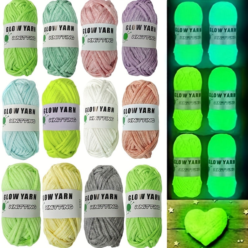 Glow in the dark Wool Soft Knitting Luminous Wool DIY Knitting Doll Bag Scarf