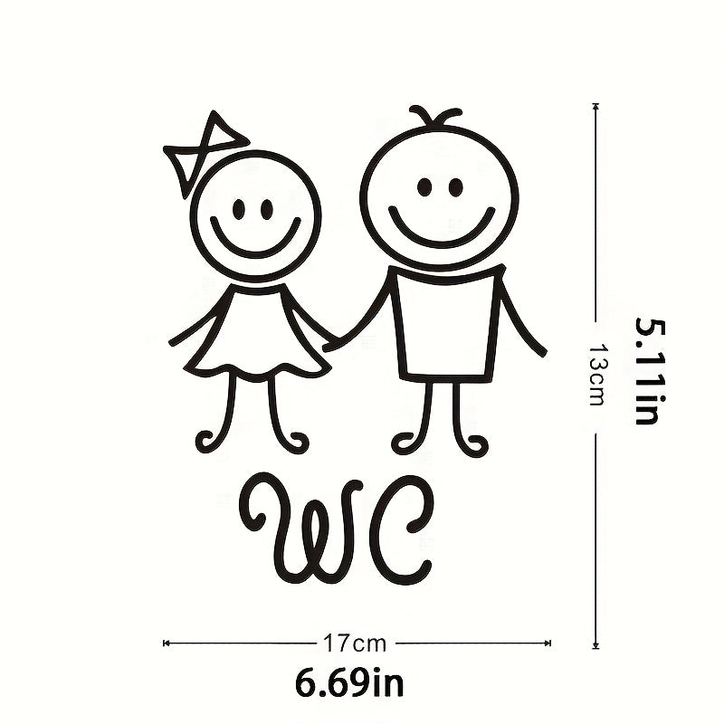 Cartoon Toilet Wall Sticker Self-adhesive Bathroom Decor