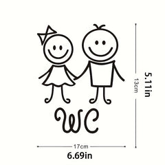 Cartoon Toilet Wall Sticker Self-adhesive Bathroom Decor