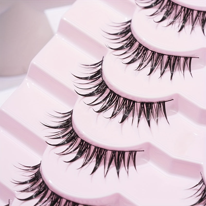 Thick Long Tip Tail False Eyelashes 7 Pairs 18mm Natural Lightweight