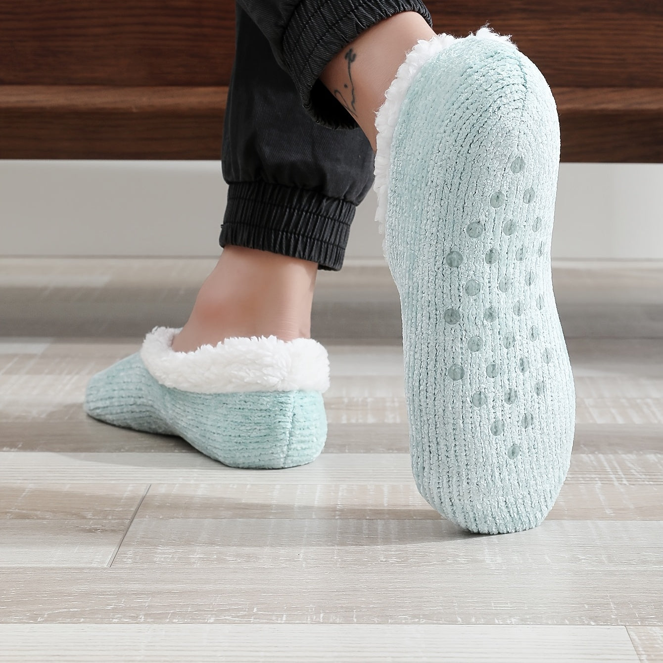 Men's Cozy Fleece Indoor Slippers Sock