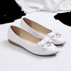 Women's Bowknot Ballet Flats Pointed Toe Slip On Shoes