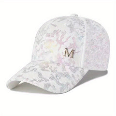 M Decor Lace Baseball Cap Mesh Embroidery Dad Hats Sun Hat