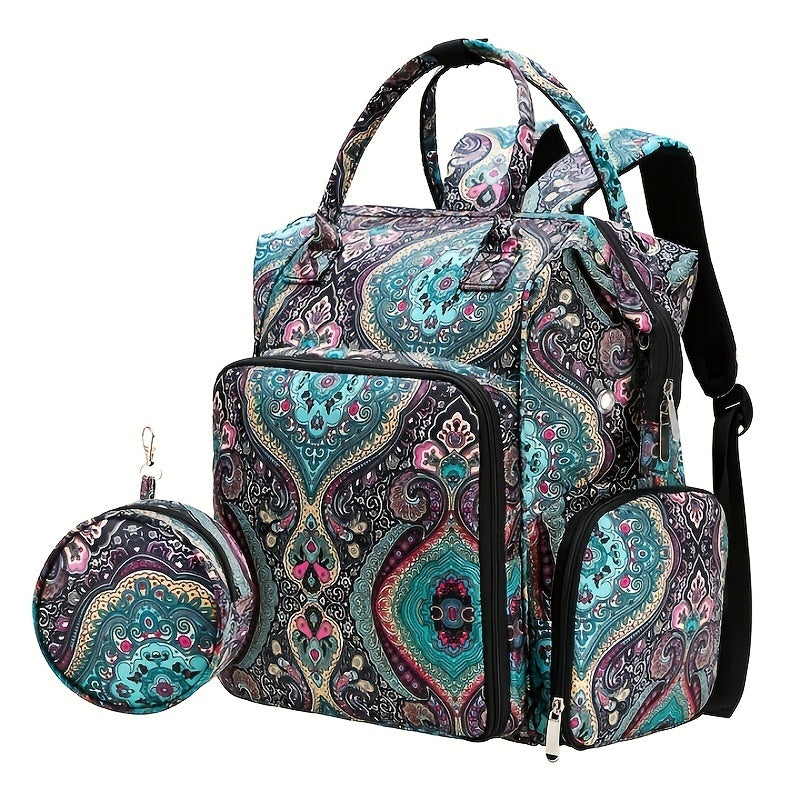 Boho Style Yarn Bag Portable Mommy Bag USB Charging Port