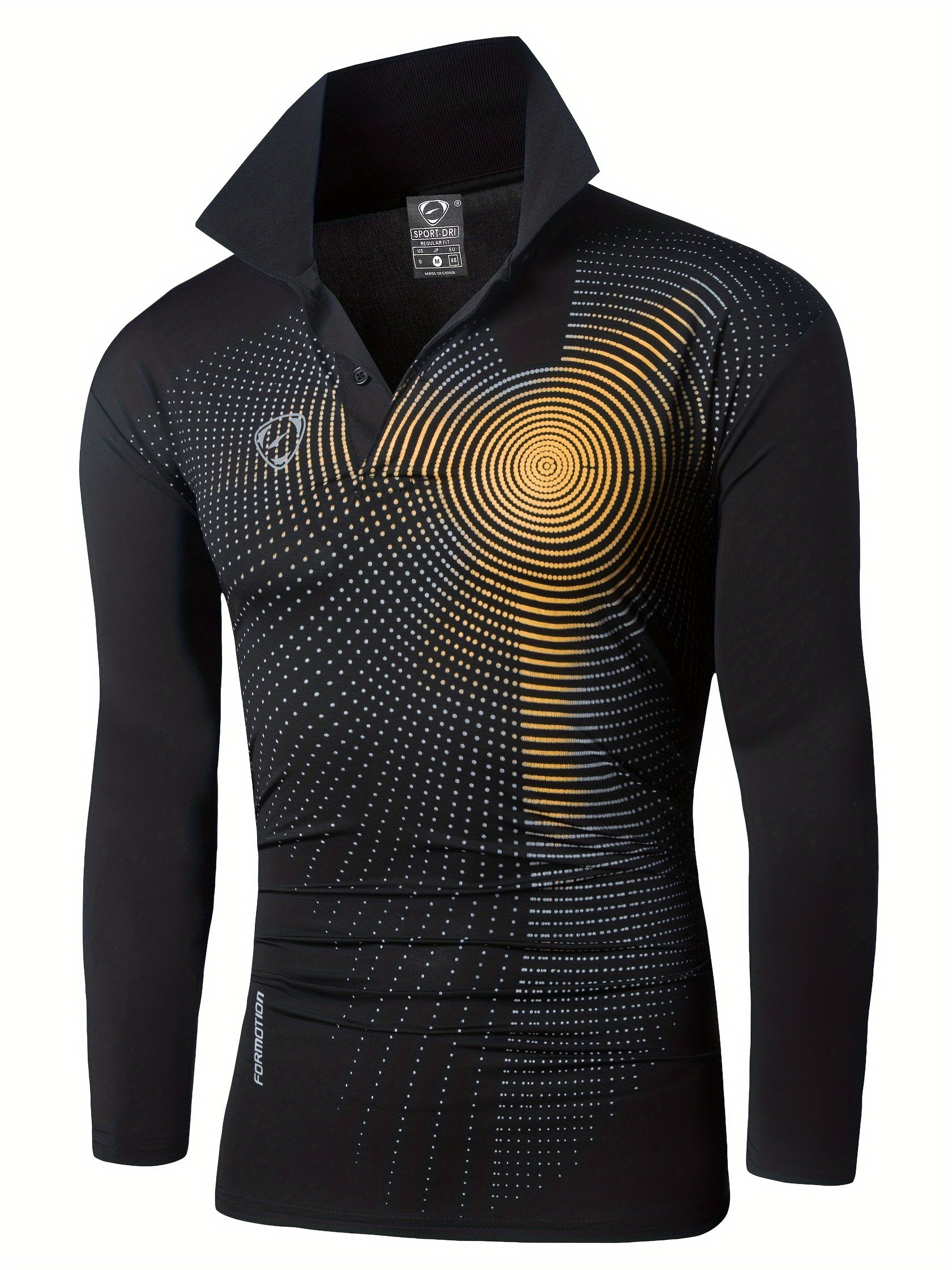 Men's Block Turndown Collar Casual Long Sleeve Shirt