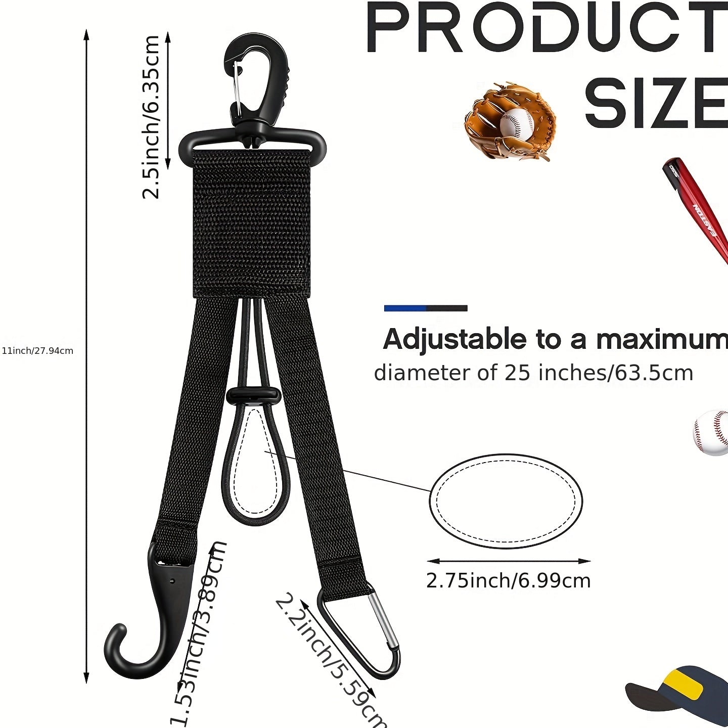 Baseball Softball Gear Hanger Holder Bat Clip Helmet Hook Glove Clip