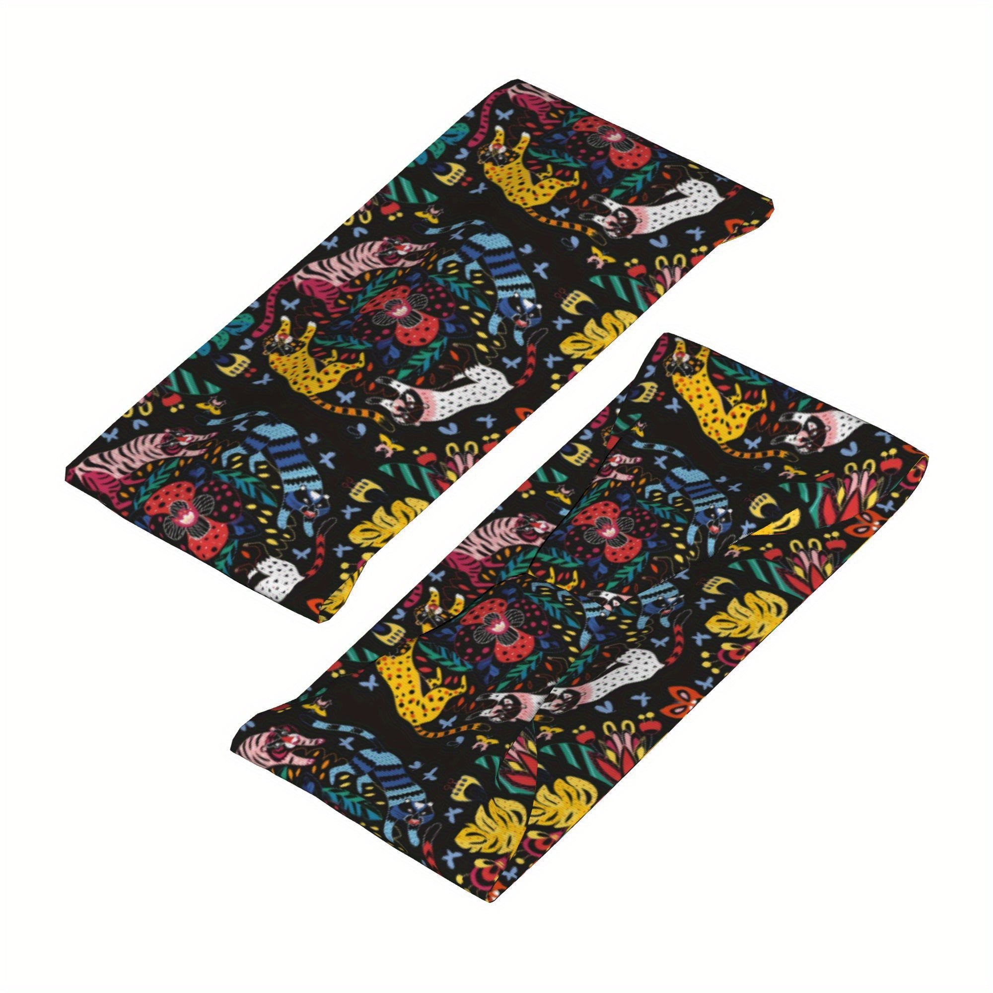 Skull & Floral Print Headband Yoga Sweatband