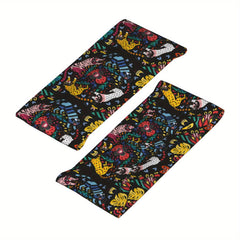 Skull & Floral Print Headband Yoga Sweatband