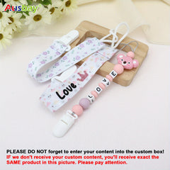 Customized Baby Dummy Clip Personalized Pacifier Leash