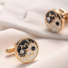 Men's Retro Tai Chi Cufflinks Shirt Cuffs Buttons