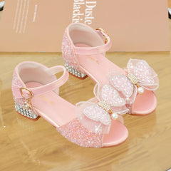 Bow Rhinestone High Heel Sandals, Light Dress Shoes for Summer