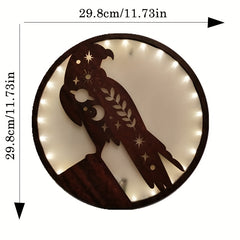 LED Wooden Hanging Sign Retro Holiday Decoration Wall Sticker Pendant