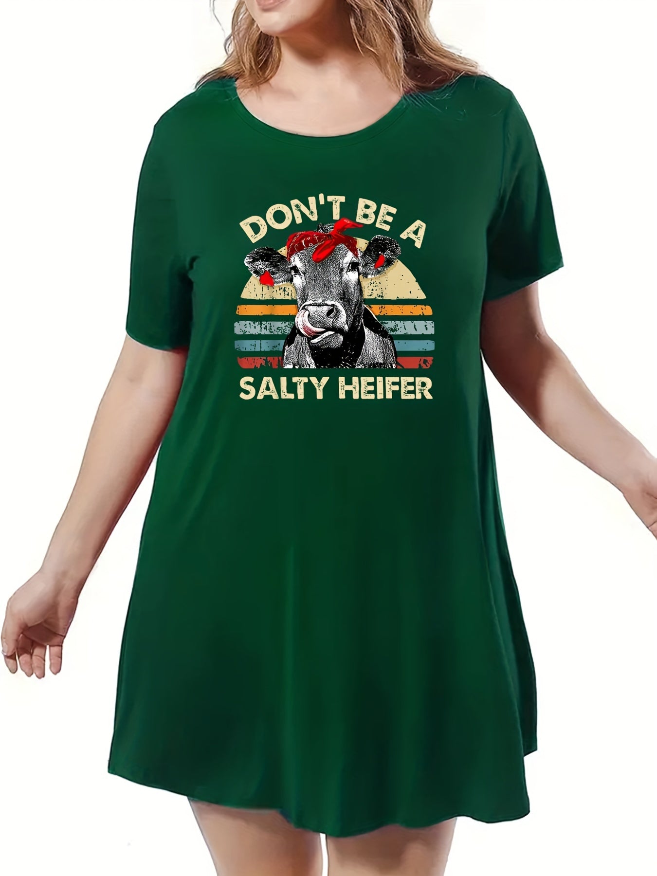 Cow & Letter Print Nightdress