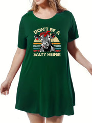 Cow & Letter Print Nightdress