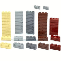 80pcs Mixed Small Grain 1x2 1 3 1 4 Right Angle Wall Bricks