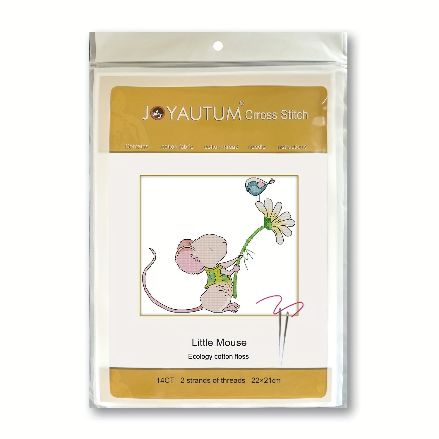14CT Little Mouse Cross Stitch Hanging Picture DIY Material Package