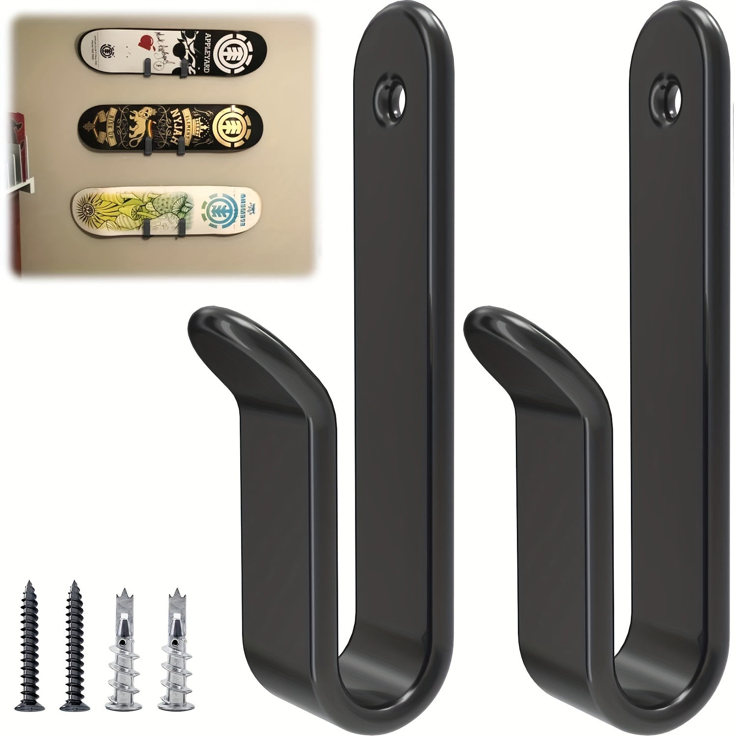 Horizontal Snowboard Wall Mount Clips, Snowboard Storage Rack