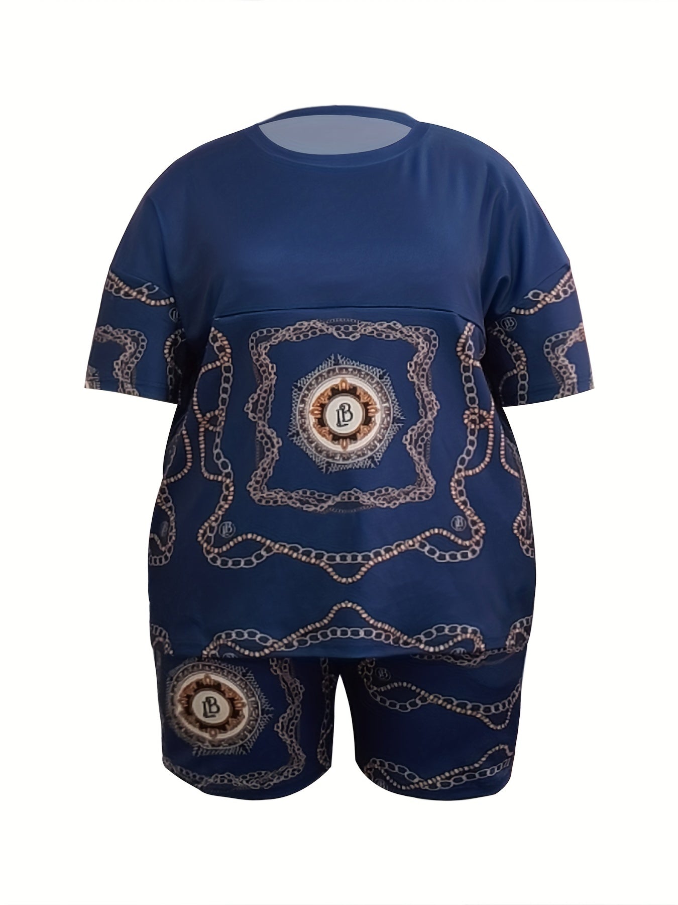 Chain Print Tee & Shorts 2 Piece Set