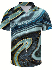 Abstract Print Men's Casual Short Sleeve Shirt