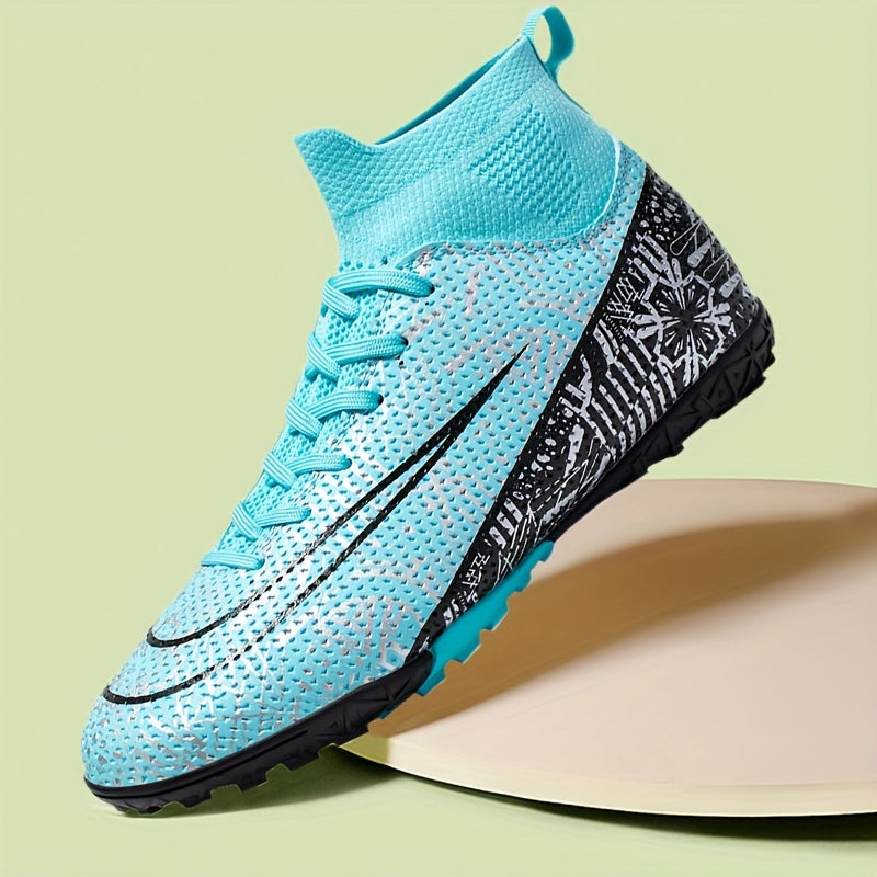 Men's High Top Turf Football Boots Outdoor Anti-skid TF Soccer Cleats