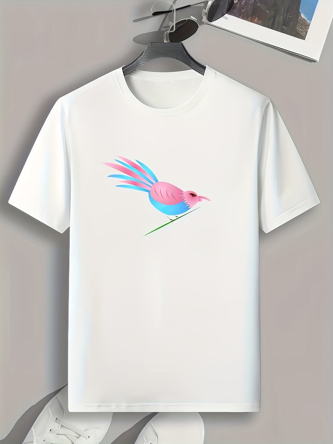 Bird Print Men's Graphic T shirt Casual Comfy Tees For Summer Mens Clothing