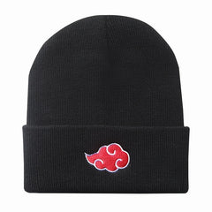 Men's Cartoon Street Red Cloud Embroidery Knitted Warm Hat