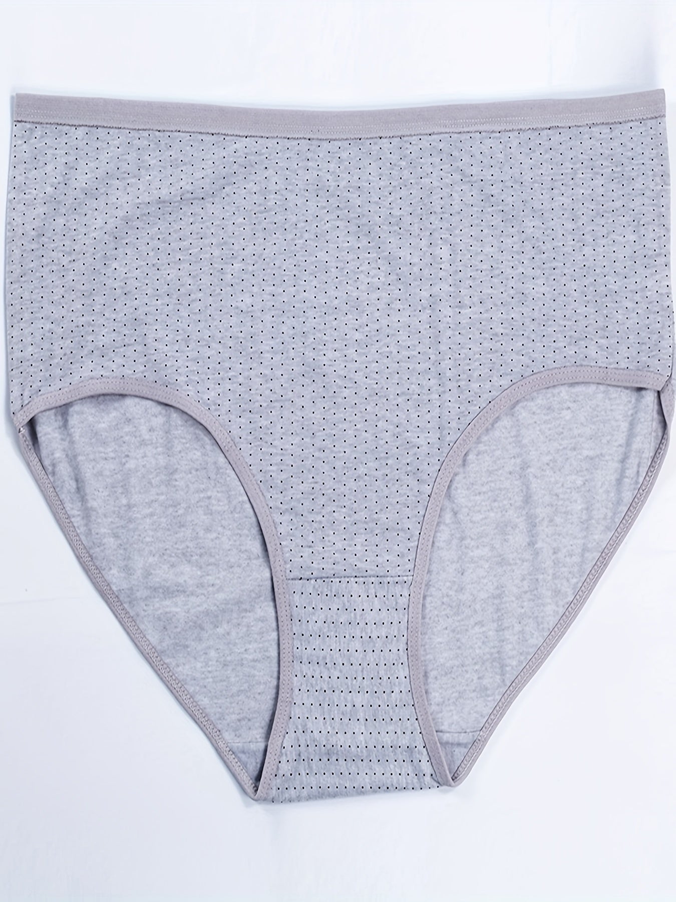 4 Pack Plus Size Basic Panties Set Women's Plus Pin Dot Print Underwear