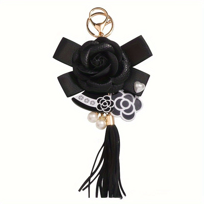 Camellia Tassel Key Chain Bag Charm Ornament