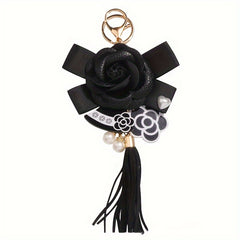 Camellia Tassel Key Chain Bag Charm Ornament