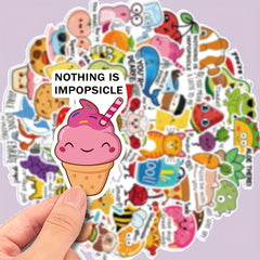 50pcs Cartoon Animal Encouragement Stickers for Phones Laptops Notebooks