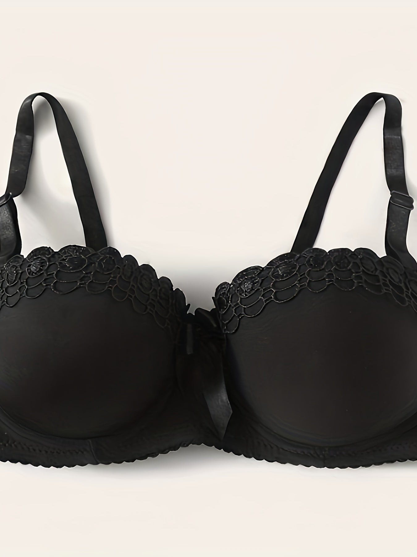 2pcs Lace Push Up Bras Comfy Bow Tie Bra Women's Lingerie & Underwear