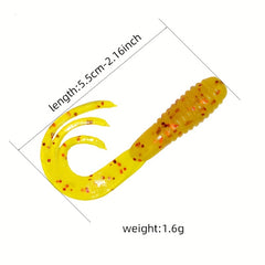 10pcs Artificial Roll Tail Worm Soft Baits 5.2inch Floating Fishing Lure Tackle